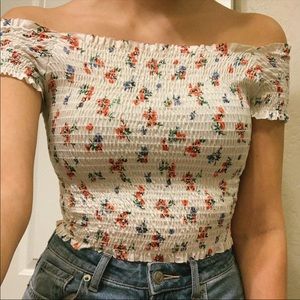off the shoulder flower top